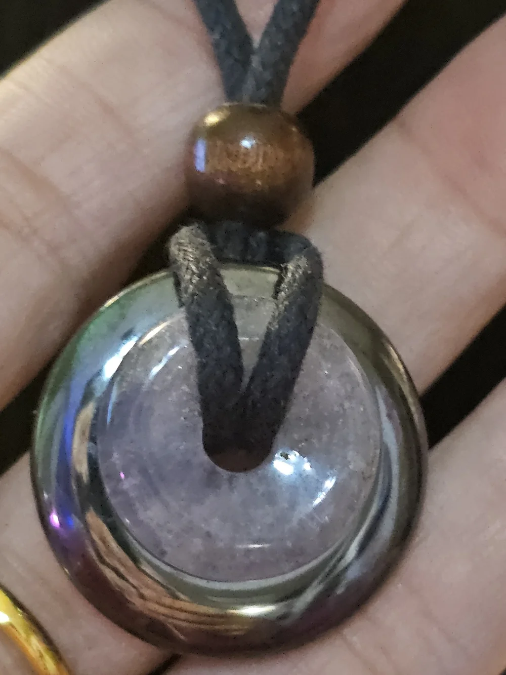 Amethyst Donut Pendant Necklace - Purple